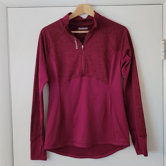 Reebok long sleeve purple half zip Tech running shirt, size medium - Picture 1 of 5